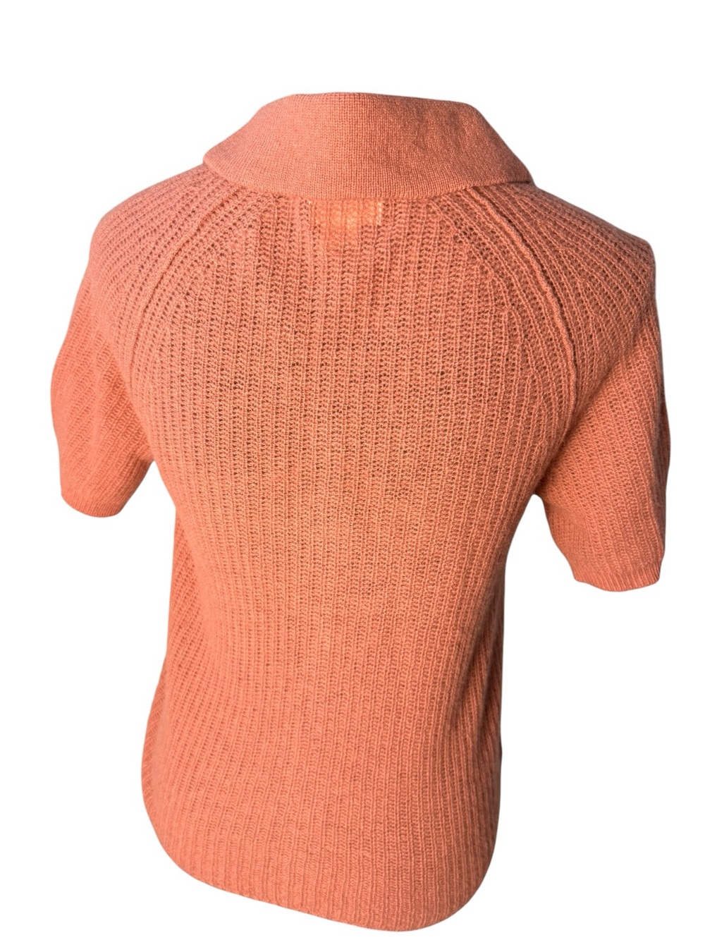 Pilcro | Anthropologie | Short-Sleeve Polo Cashmere Sweater in Dusty Rose | Sz M - Picture 3 of 7